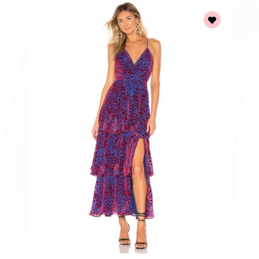 House of Harlow tiered velvet dress (consuelo maxi) size medium